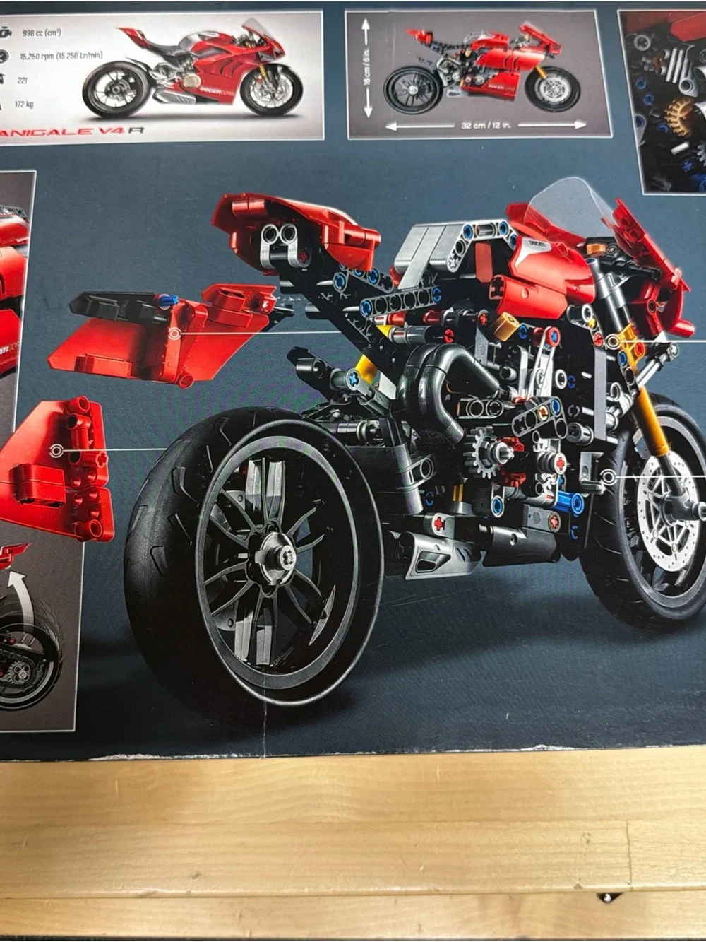 Lego Technic Ducati Panigale V4 Motorcycle in Red and Black